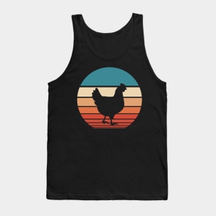 Chicken Retro Sunset Tank Top